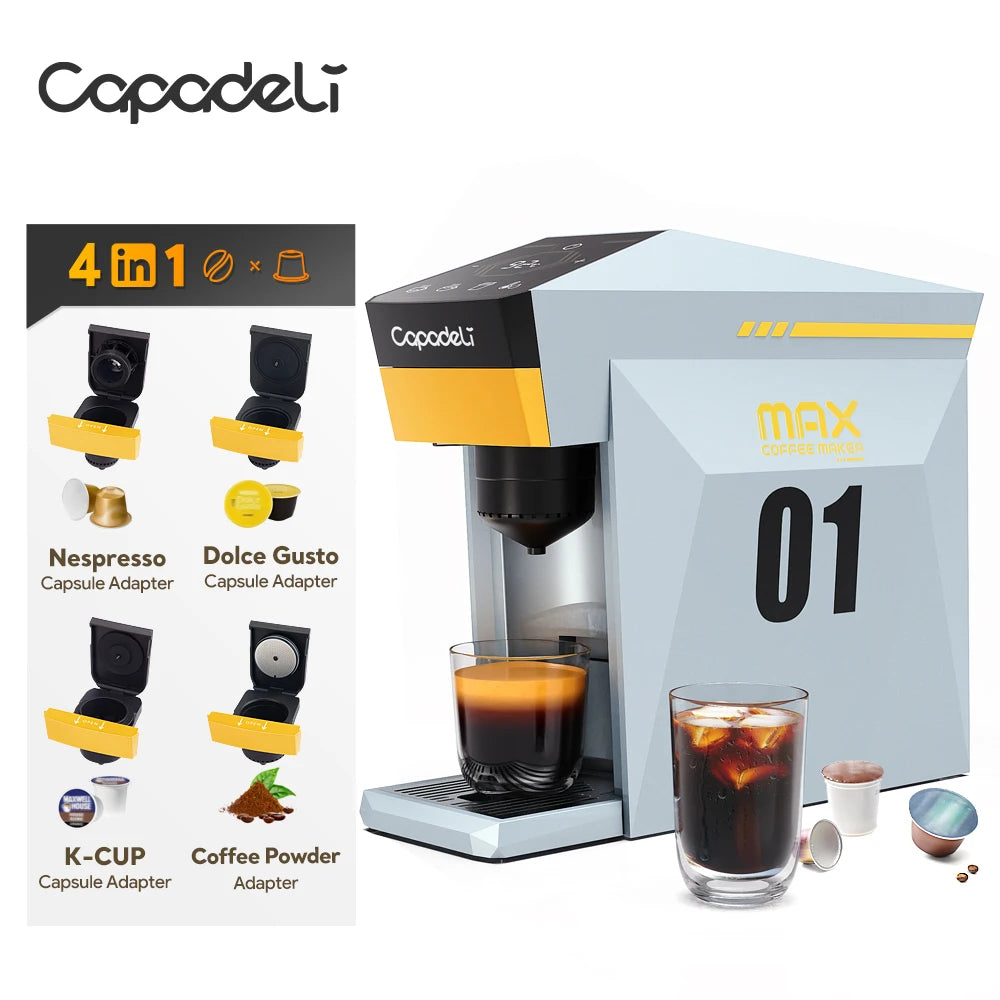 Capadeli 4in1 Espresso Machine Compatible K Cup Nespresso Ground Coffee