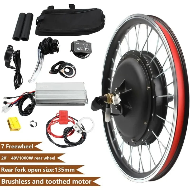 Rear Wheel Electric Conversion Kit 48V 1000W Brushless Hub LCD
