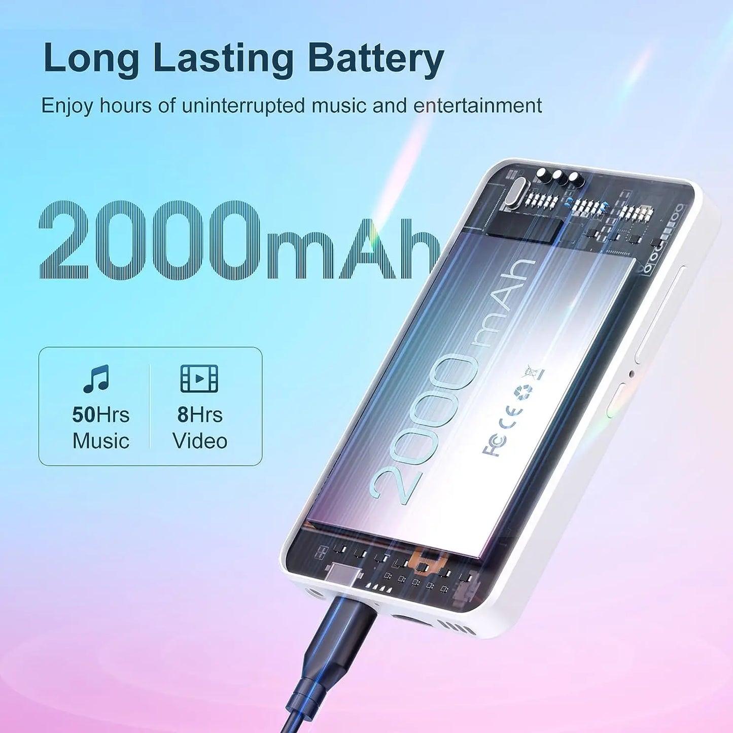 Mechen Android 9.0 MP3 Player Bluetooth 512GB 16GB Internal Storage