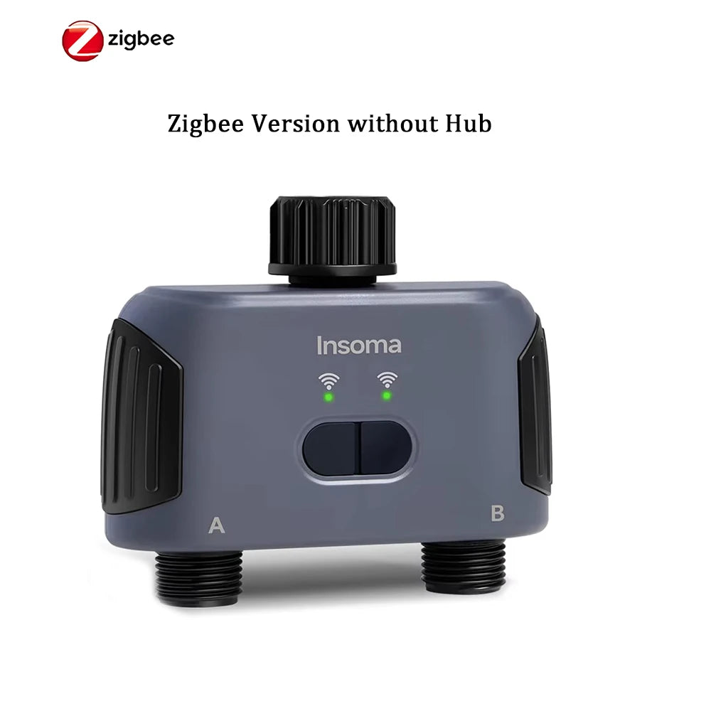 Insoma Zigbee WiFi Water Timer For 2-Outlet Garden Irrigation Alexa