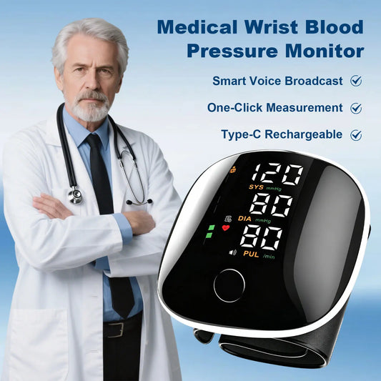 Rechargeable Wrist Blood Pressure Monitor With 240 Memory For Home
