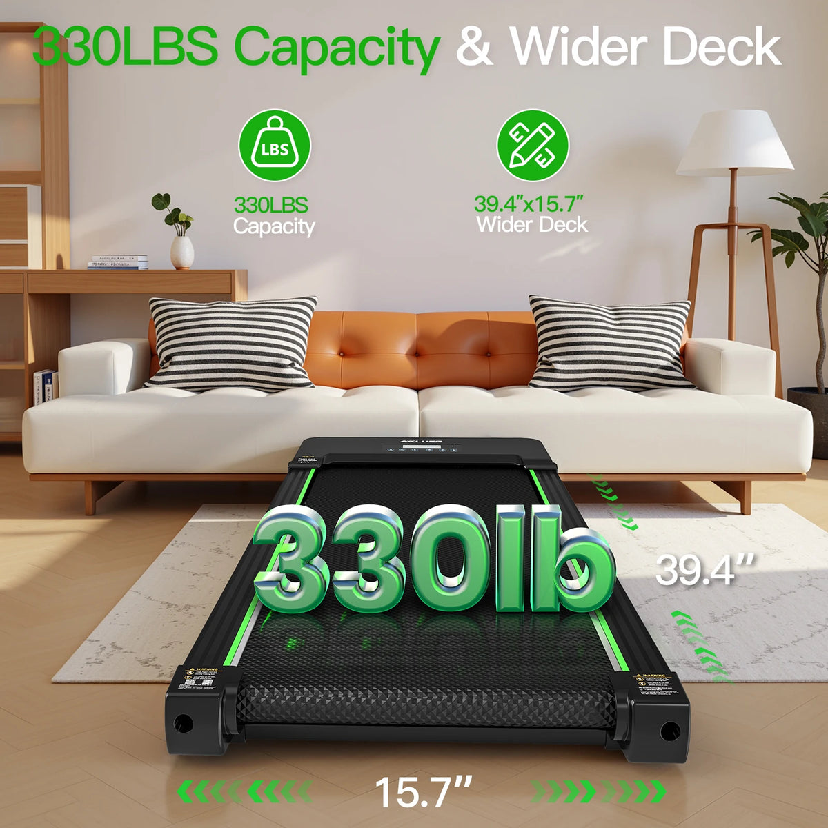 AKLUER Walking Pad With Auto Incline And Bluetooth Speaker