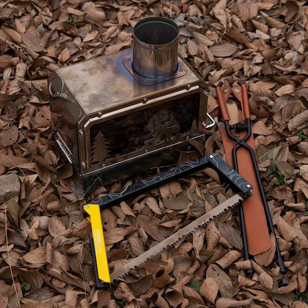 Folding Hand Saw With Storage Bag Aluminum Alloy Camping Outdoor