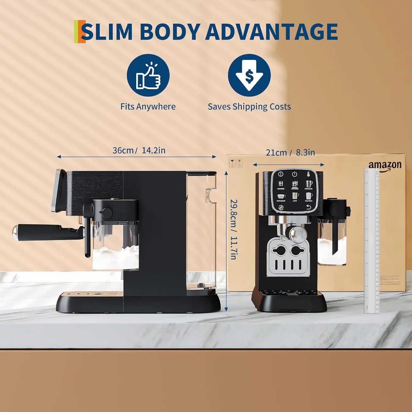 Acekool Fully Automatic Espresso Machine 20 Bar With Touchscreen Frother