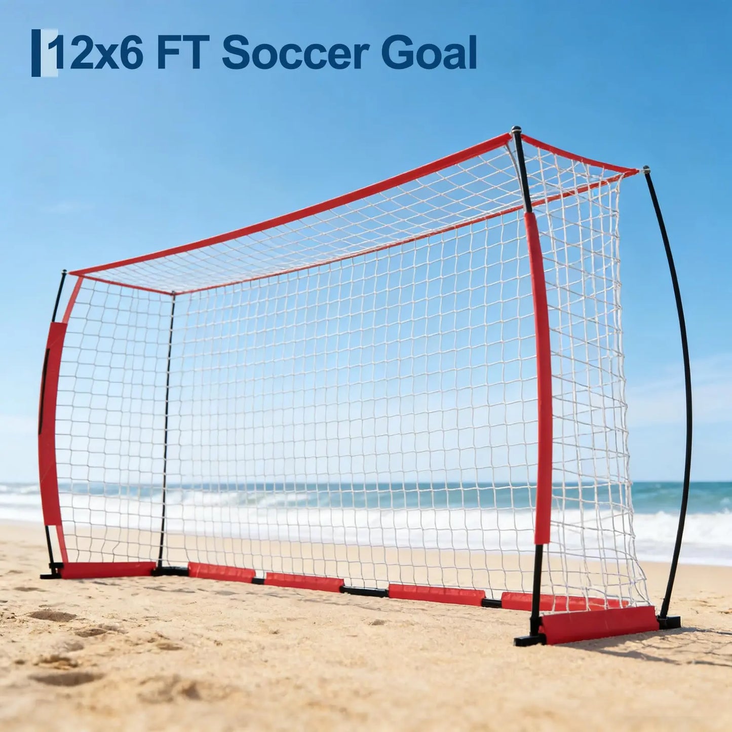 HiMISS Portable Soccer Goal With Foldable Metal Frame And Bag