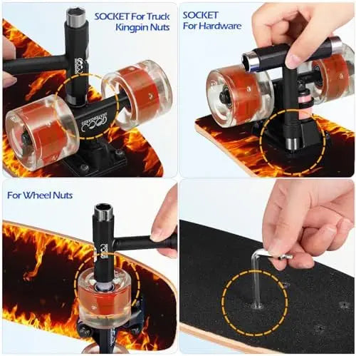 YTYIN Dual Dragon Skateboard With Flashing Wheels For All Ages