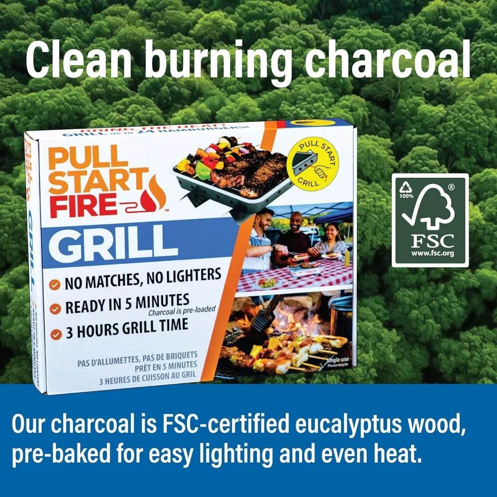 XIUWO Pull Start Portable Charcoal Grill Ready In 5 Minutes