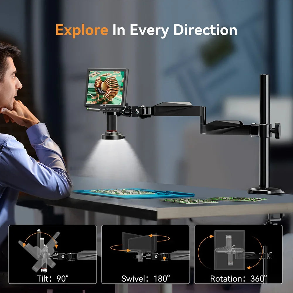 Elikliv EM4K 4K Digital Microscope for Electronics with HDMI