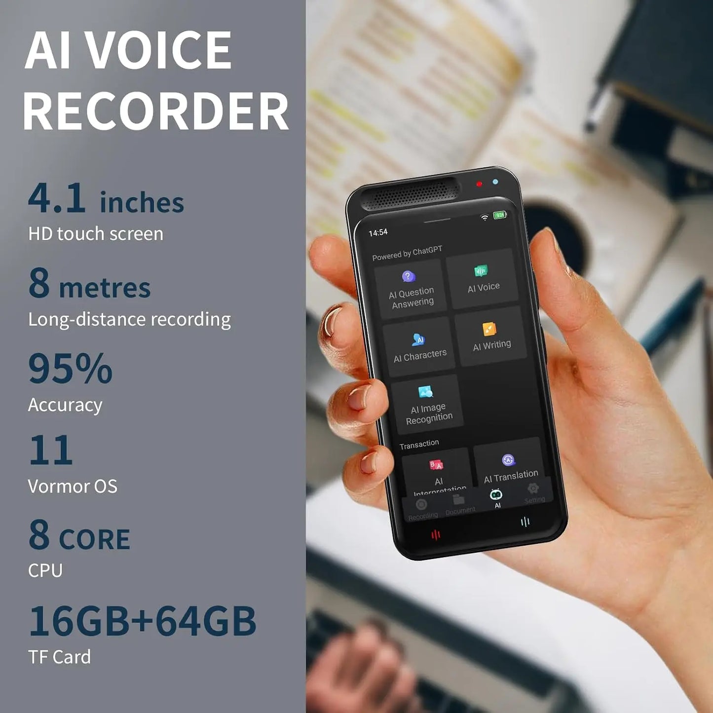 AI Voice Recorder With Transcription And Translation Across 134 Languages