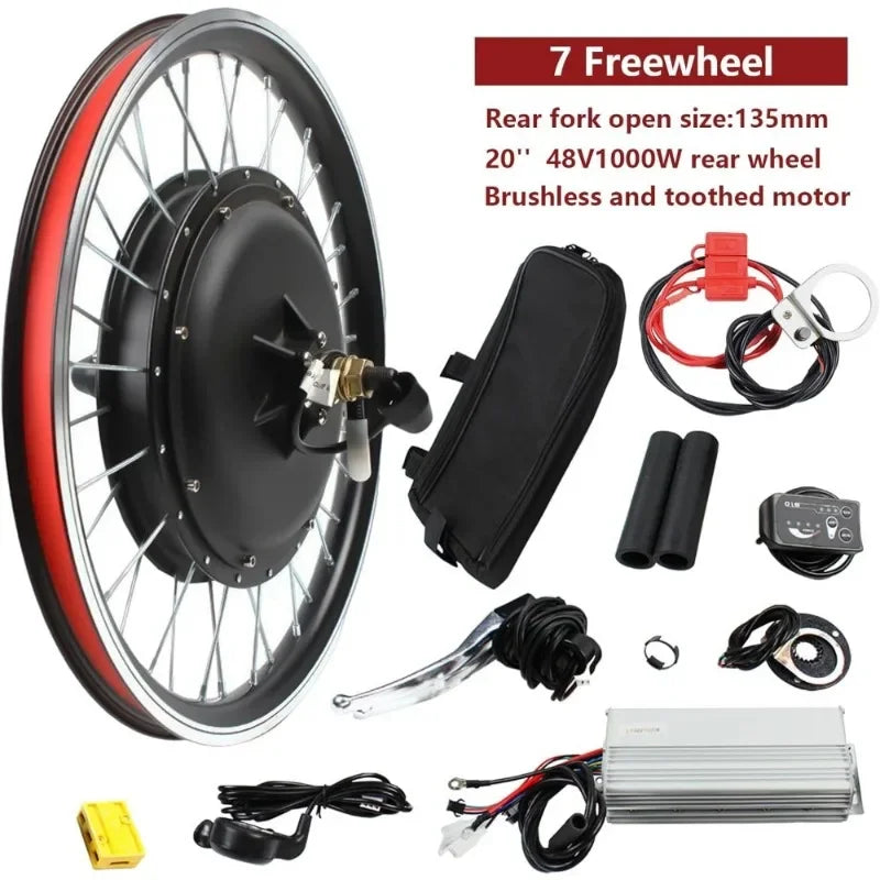 Rear Wheel Electric Conversion Kit 48V 1000W Brushless Hub LCD