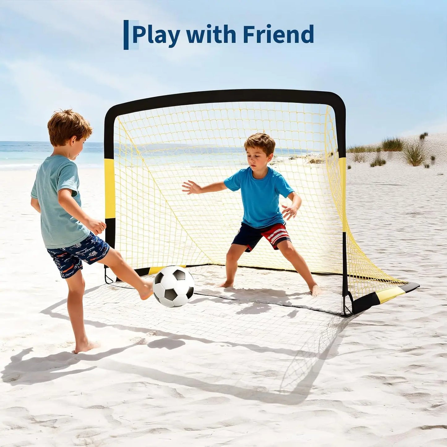 Portable Heavy Duty Soccer Goal Metal Frame Mesh Rebounder Net With Carry Bag