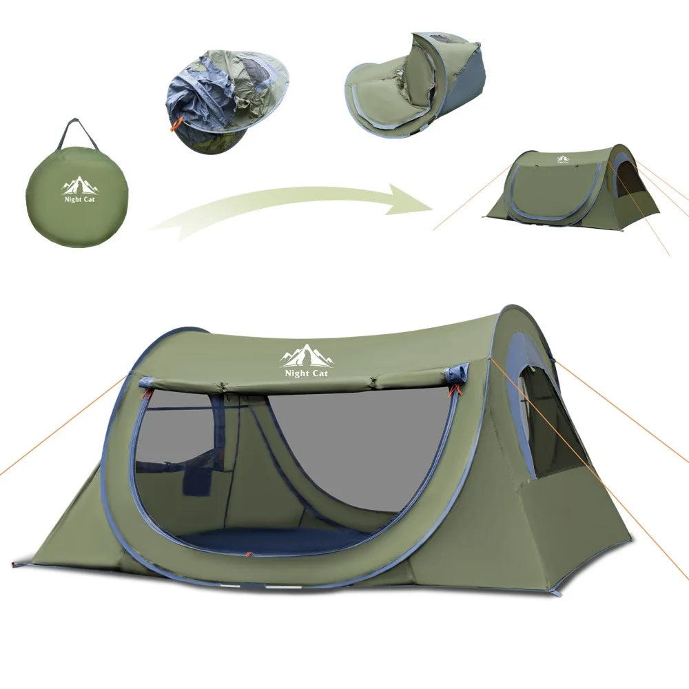 Night Cat Two Person Pop Up Tent Waterproof With Mosquito Net