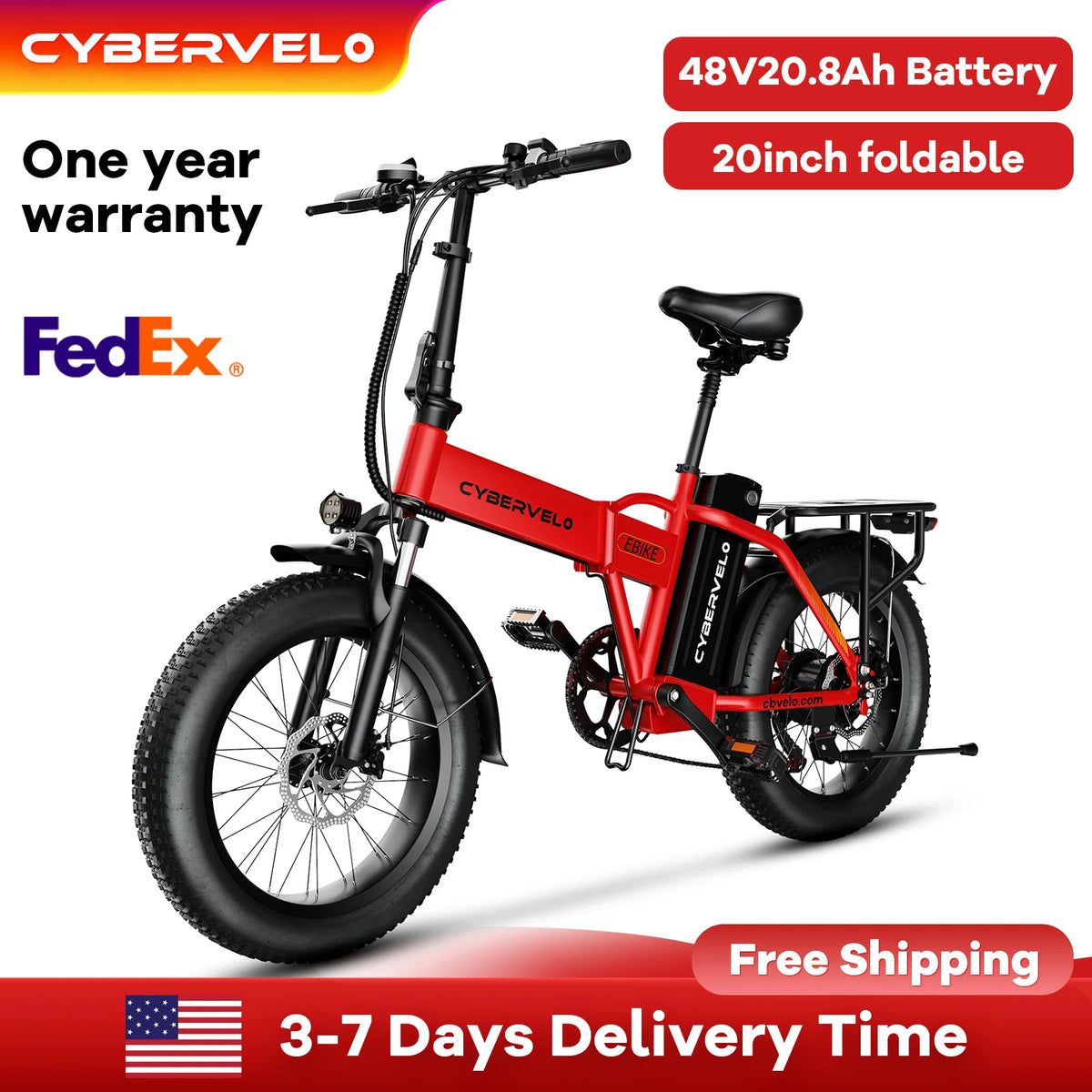 Cybervelo Mars700 Electric Bike 80 Mile Range Foldable