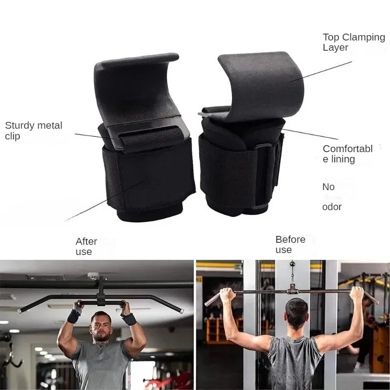 MIHJUSFDH Non Slip Weight Lifting Hooks Half Pair Training