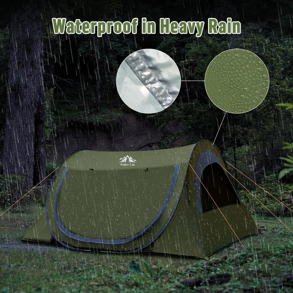 Night Cat Two Person Pop Up Tent Waterproof With Mosquito Net