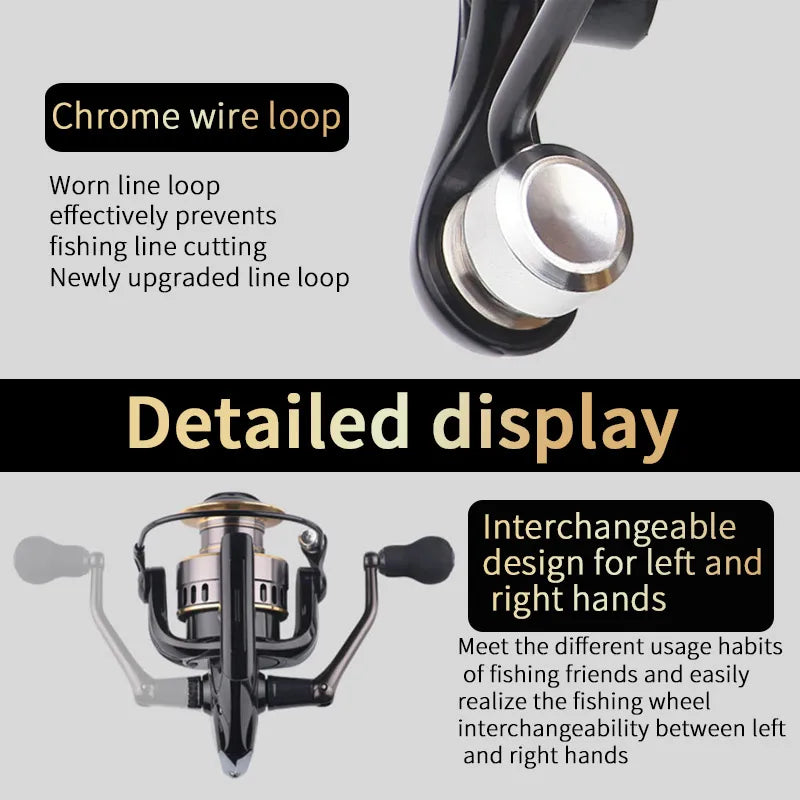 Two Hand Rotating Fishing Reel Aluminum Alloy For Freshwater Saltwater