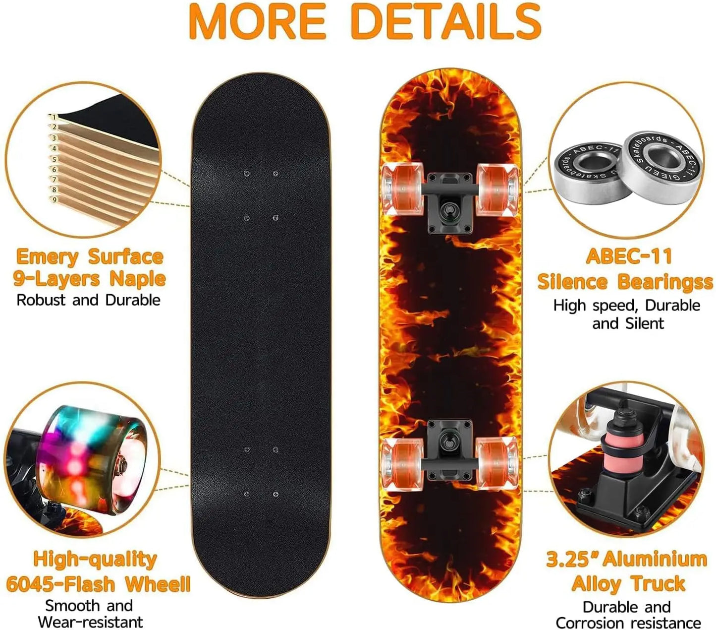 YTYIN Dual Dragon Skateboard With Flashing Wheels For All Ages