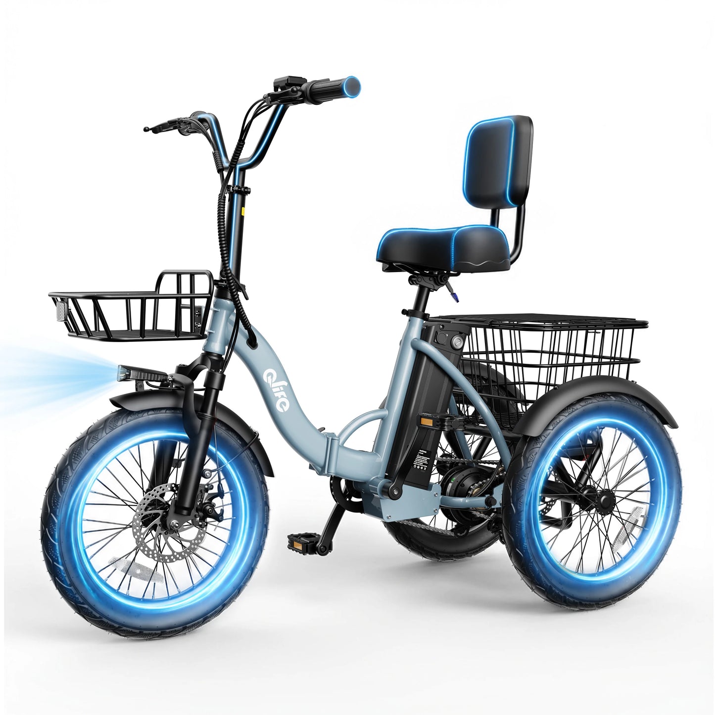 Qlife Triker 2.0 Folding Electric Trike With 1200W Motor