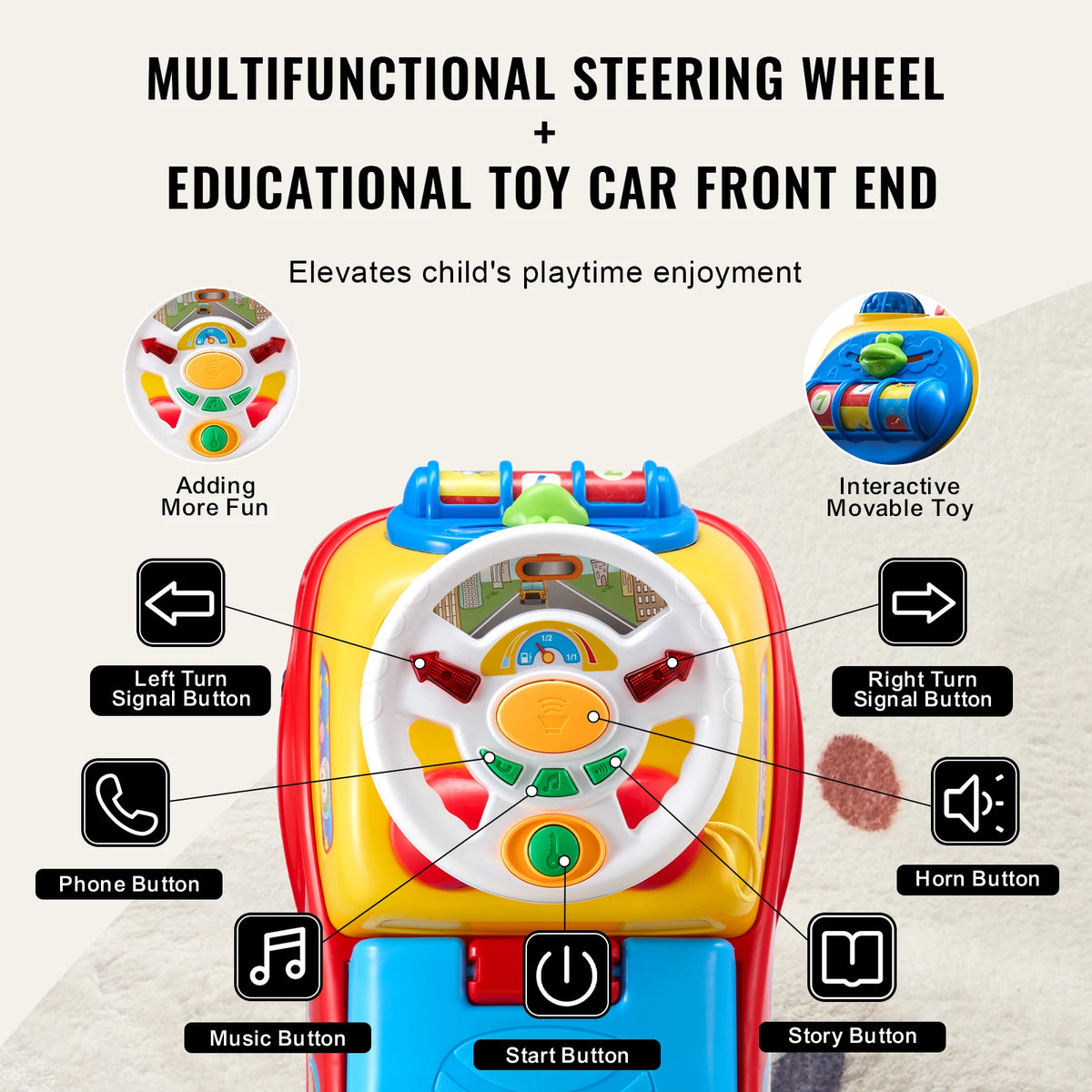 SucceBuy Toddler Ride On Push Car Sit To Stand Toy