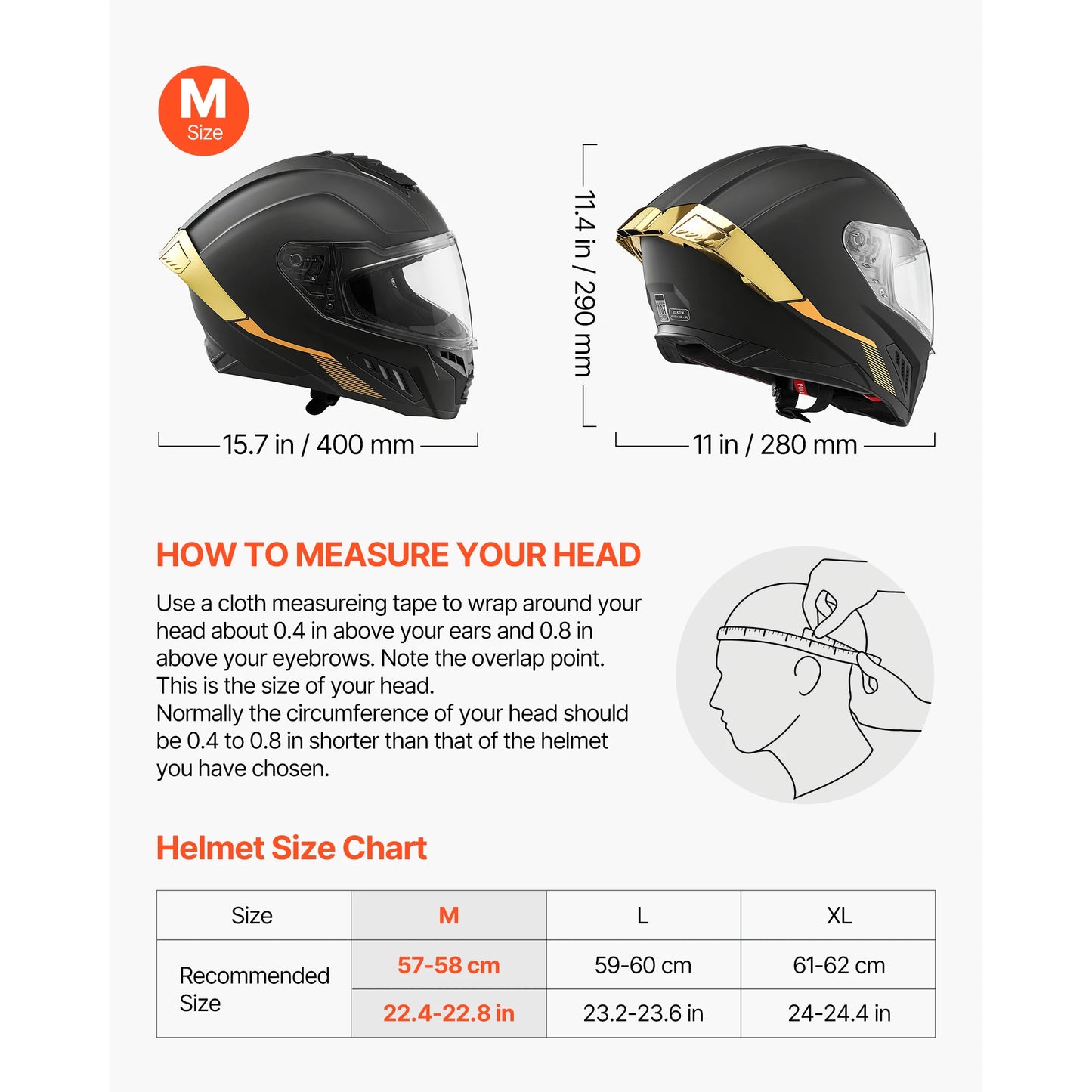 SucceBuy Full Face Motorcycle Helmet Dual Visor Lightweight Comfort