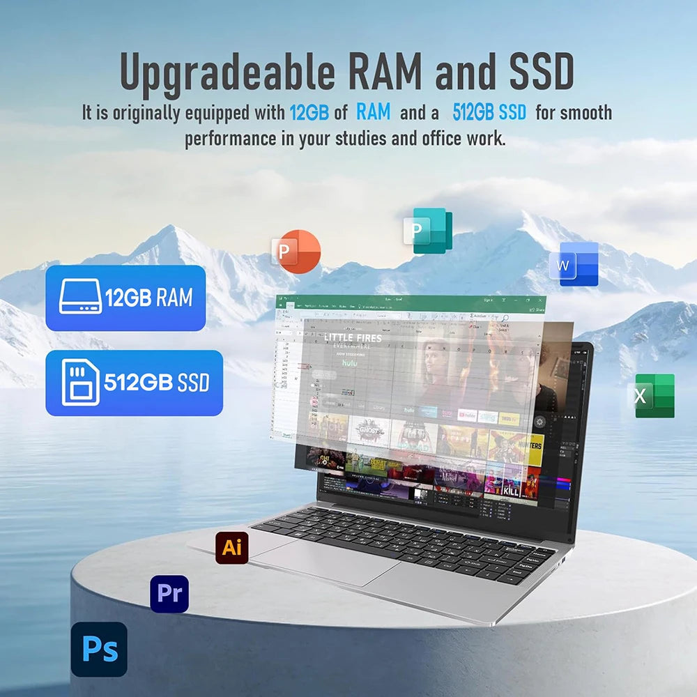 Xiaman Ultra Slim Windows 11 Laptop 12GB RAM 1TB SSD