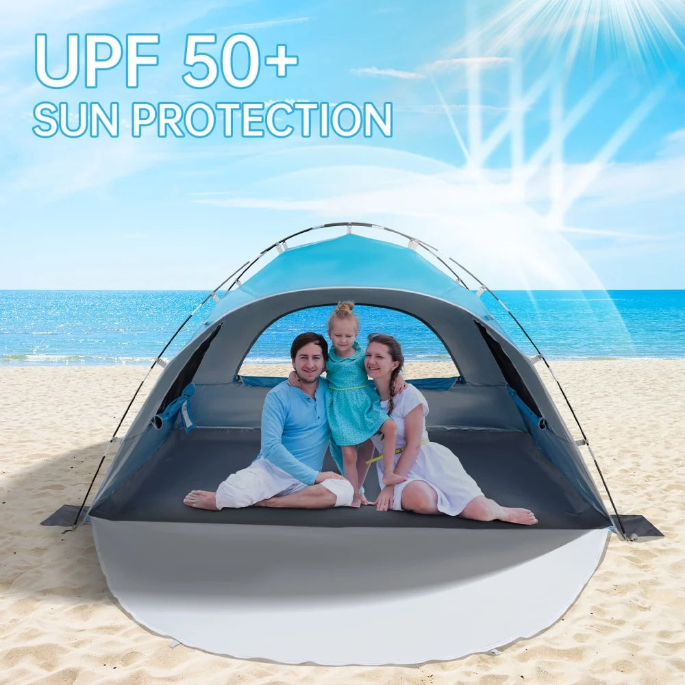 Night Cat Beach Tent Sunshade Shelter For Two To Four