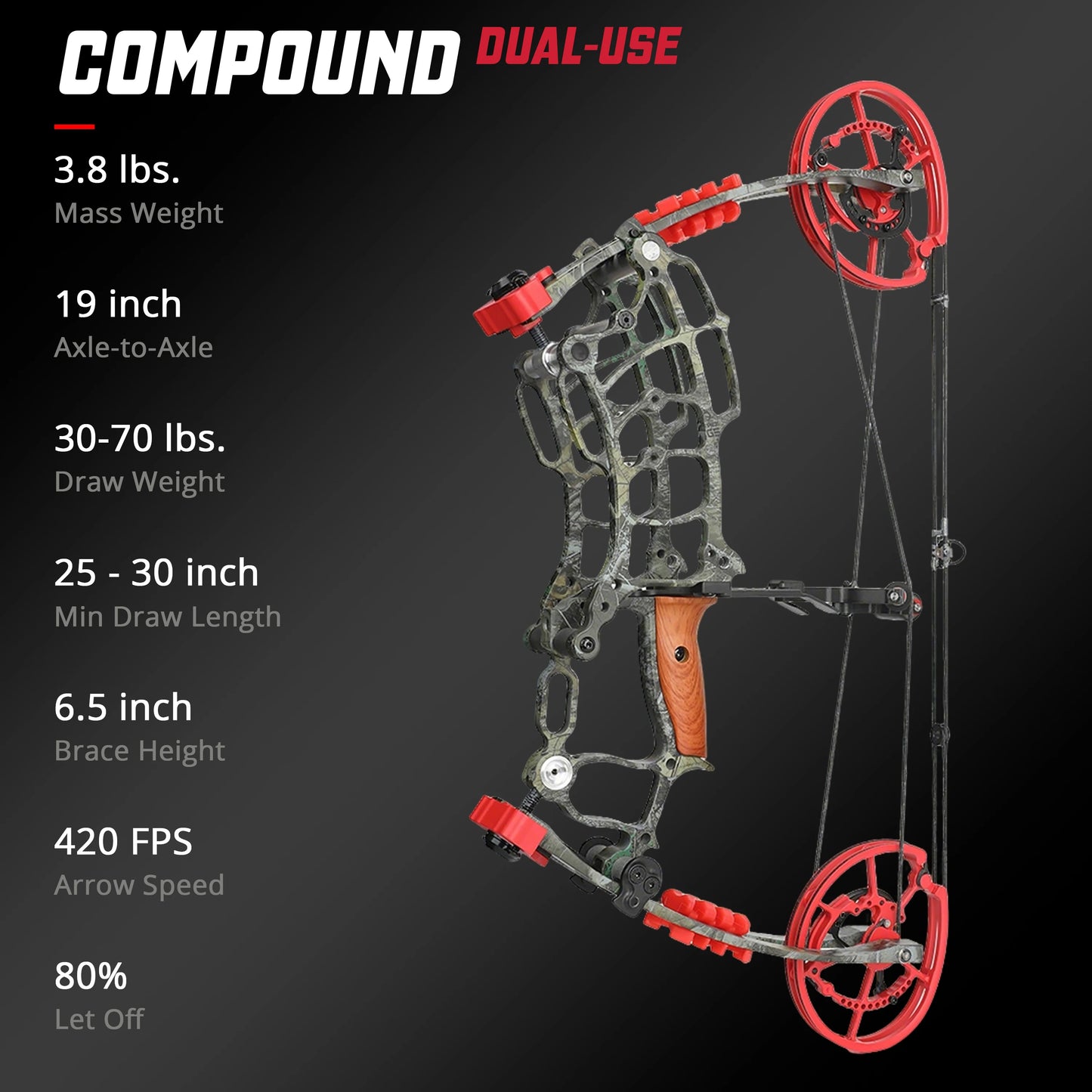 Rh Compound Dual Bow 30 To 70 Lbs Hunting Archery