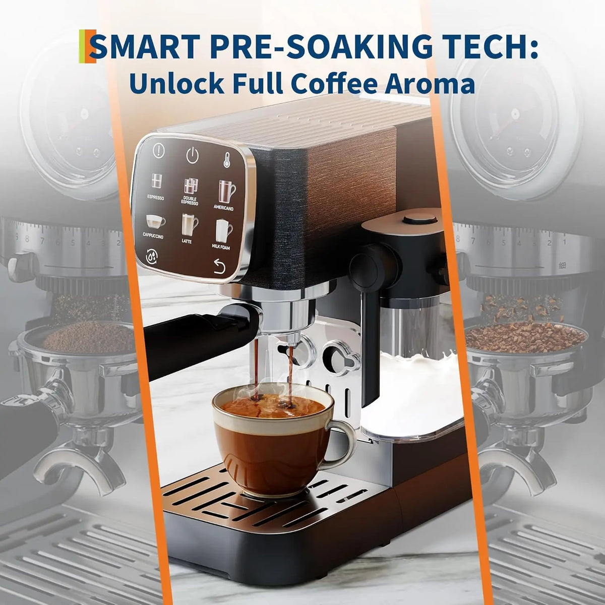Acekool Fully Automatic Espresso Machine 20 Bar With Touchscreen Frother