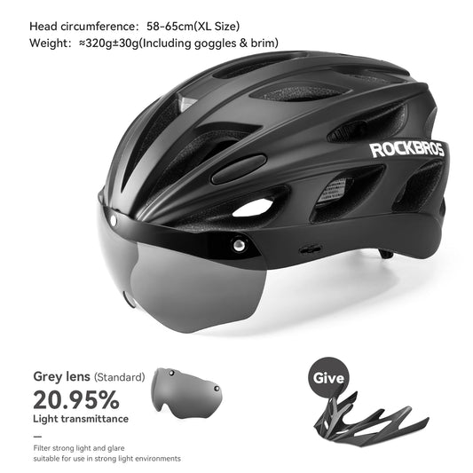 ROCKBROS Cycling Helmet With Integrated Goggles For MTB And Road