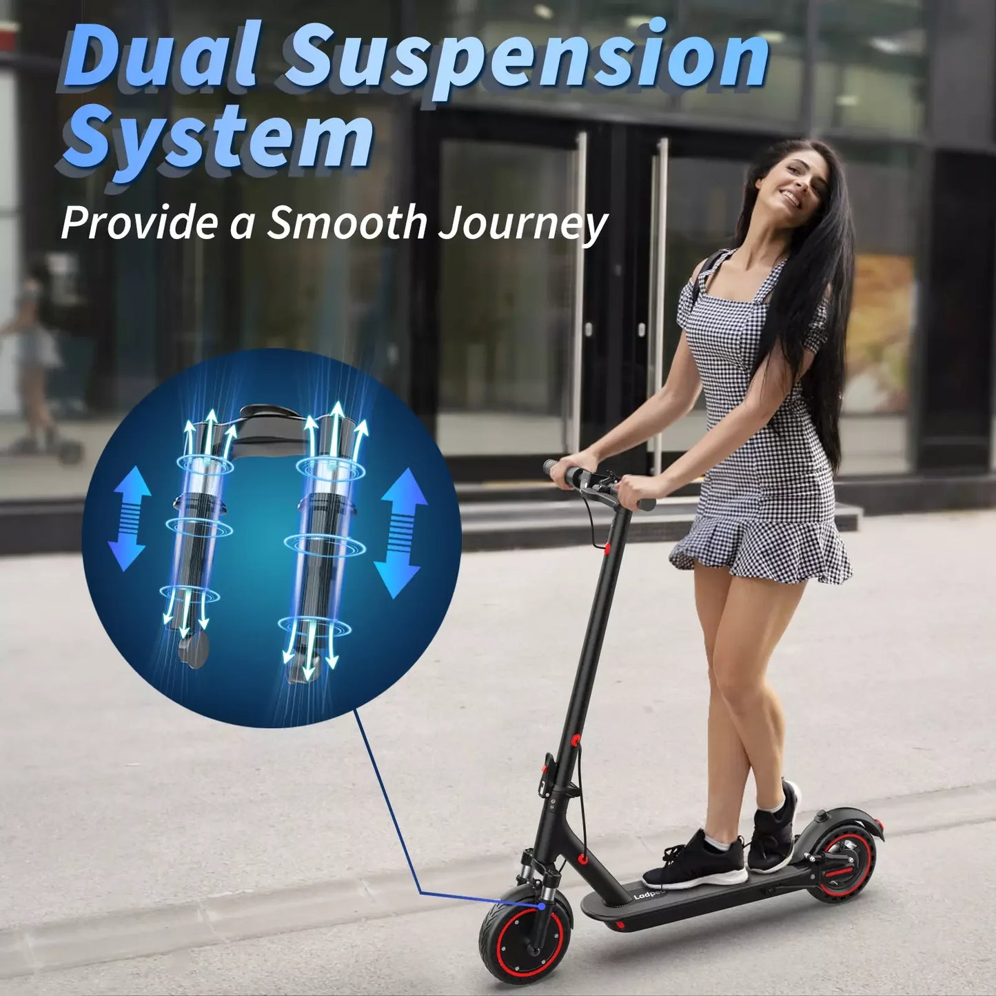 Ladped LP07 Electric Scooter 350W Dual Suspension 23 Mile Range