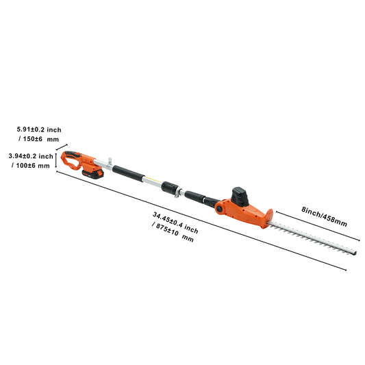 SucceBuy 20V Cordless Hedge Trimmer Kit With Double-Edged Blade