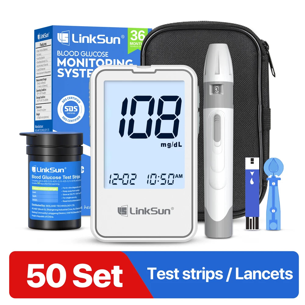 Linksun Blood Glucose Monitor G425 50 Strips Lancing Device