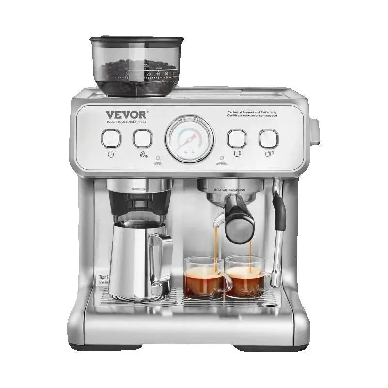 Vevor Automatic Espresso Machine Grinder Steam Wand Milk Frother