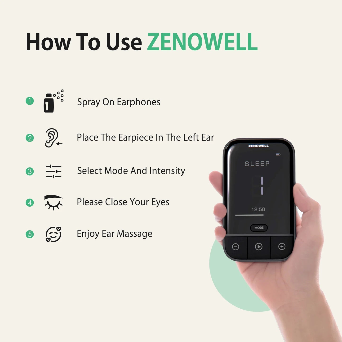 ZENOWELL Vagus Nerve Stimulation For Sleep And Anxiety Relief