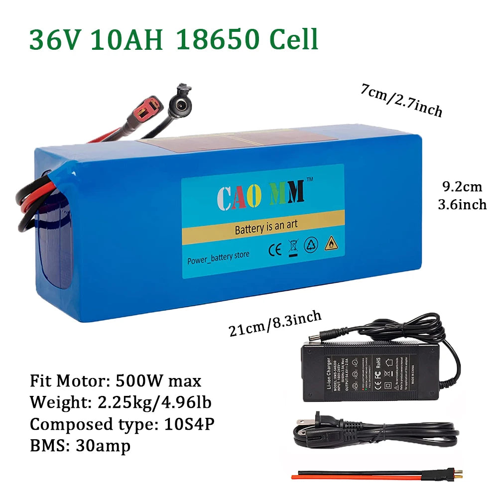 CAO MM 36V Ebike Battery 10 20Ah Powering 200 1200W