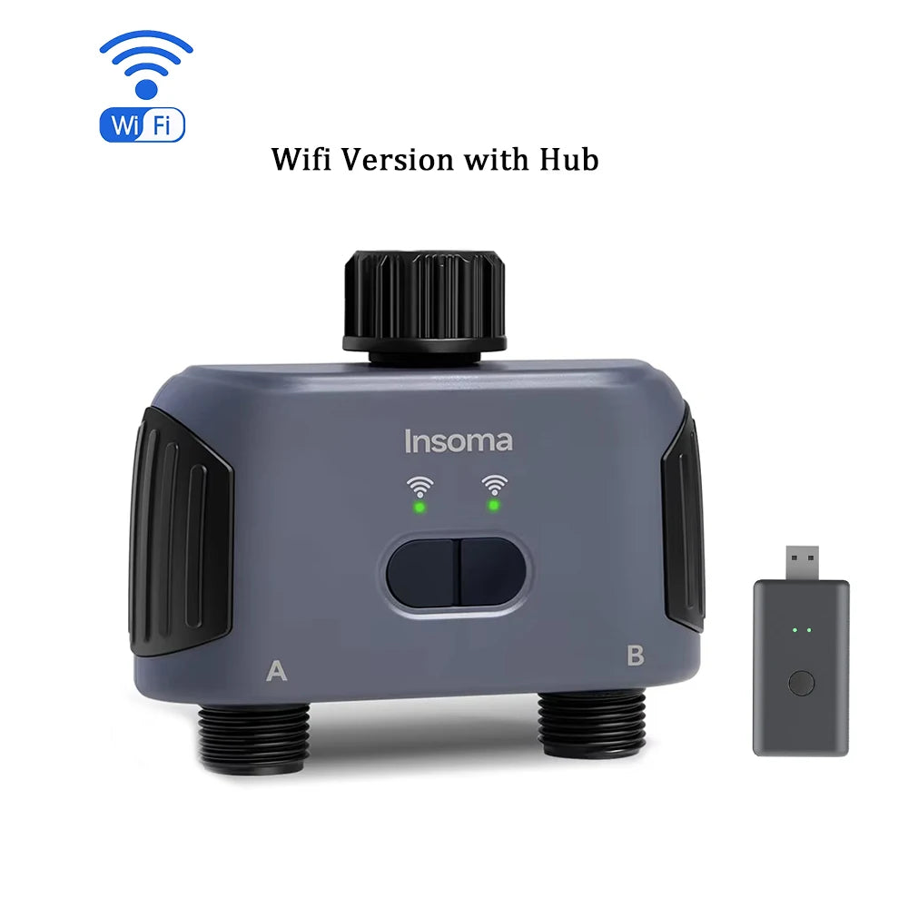 Insoma Zigbee WiFi Water Timer For 2-Outlet Garden Irrigation Alexa