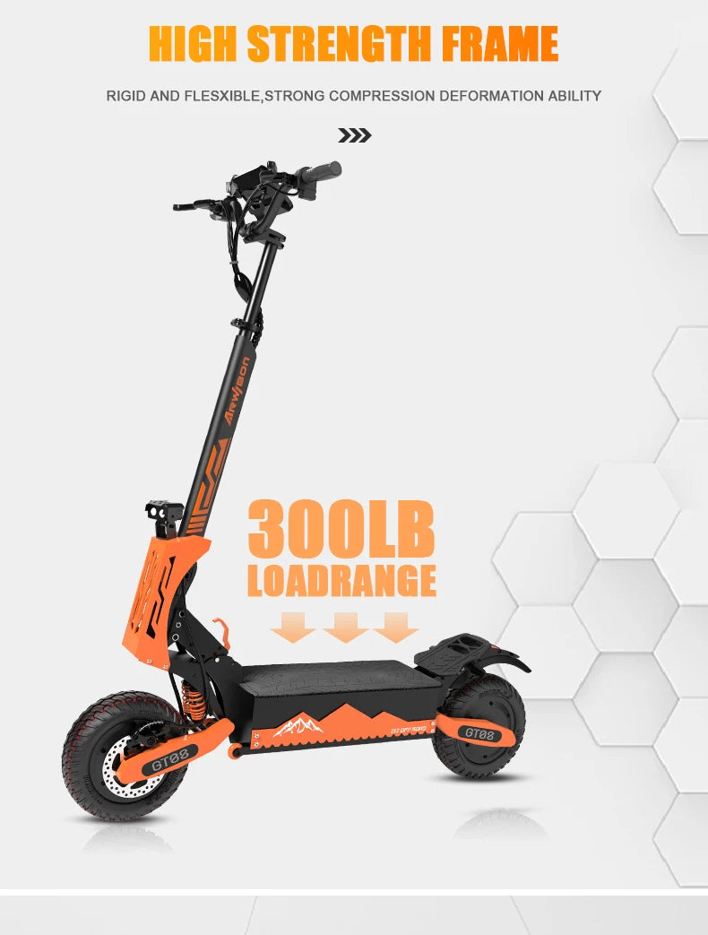 Arwibon GT08 Electric Scooter 5600W Motor 46 MPH