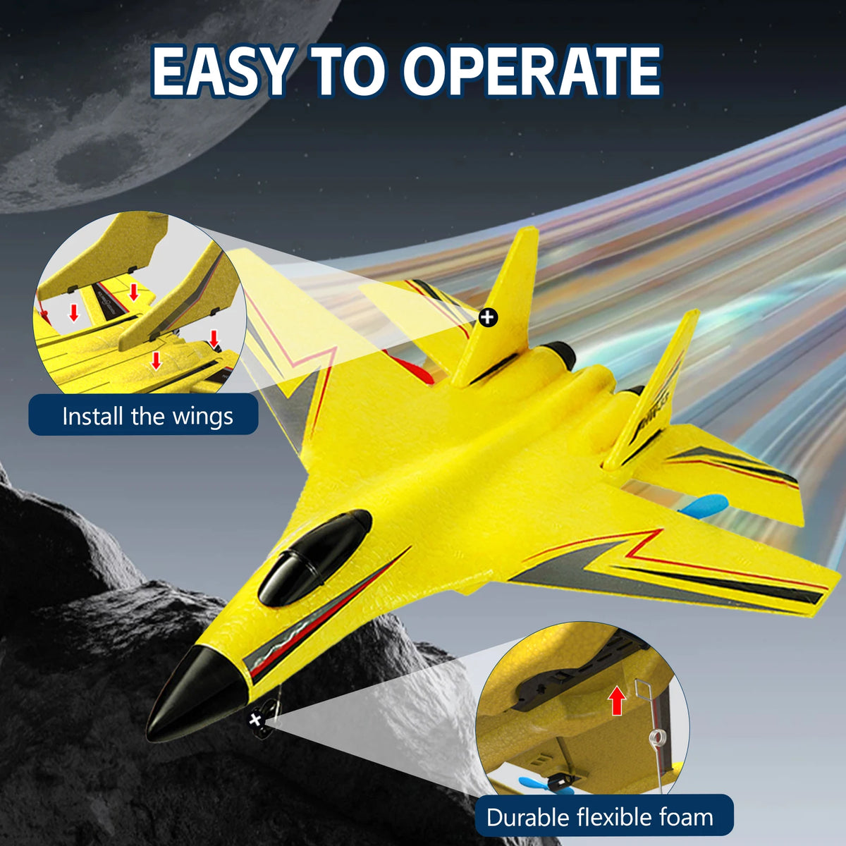HW33 RC Fighter Jet Toy Fixed-Wing With 6-Axis Gyroscope