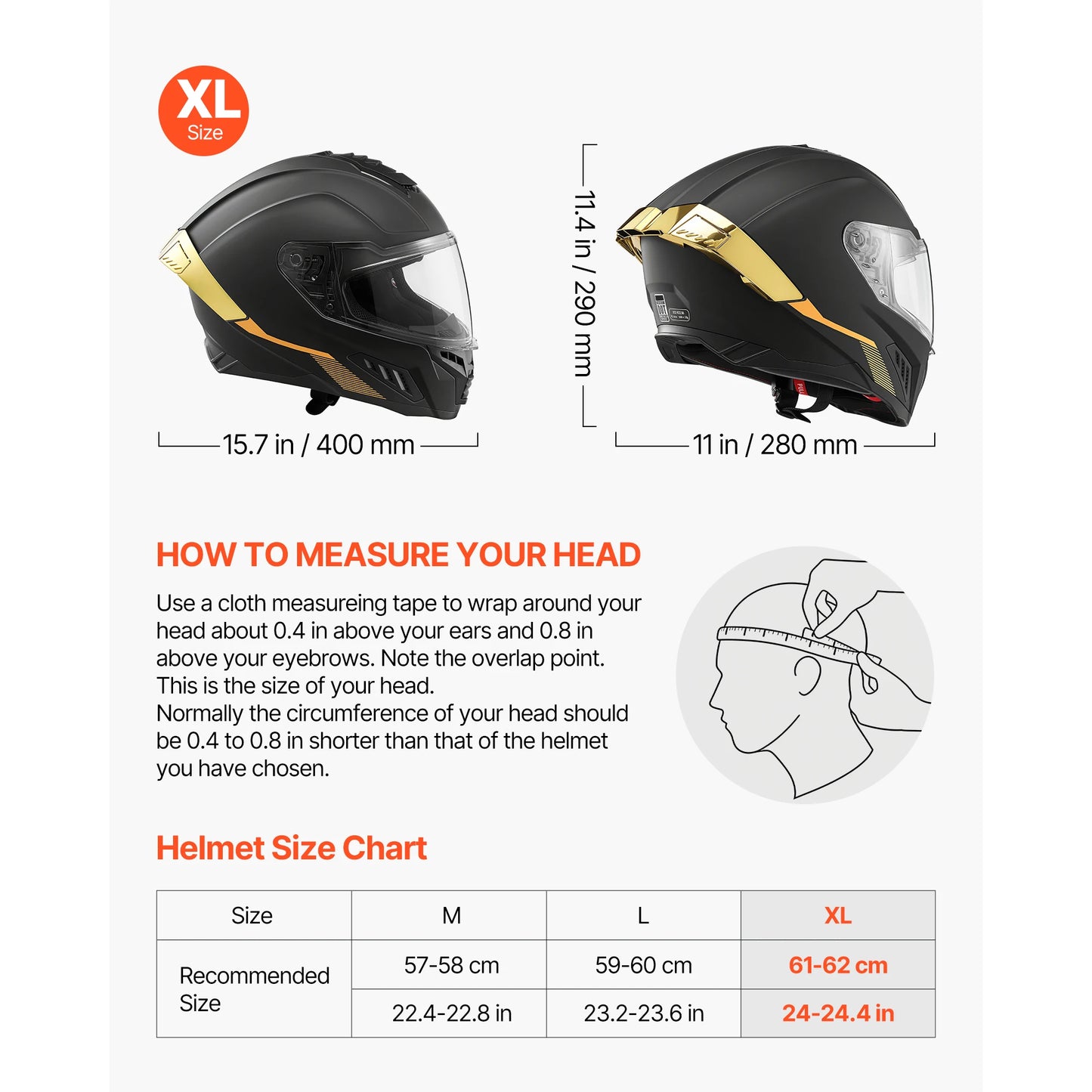 SucceBuy Full Face Motorcycle Helmet Dual Visor Lightweight Comfort