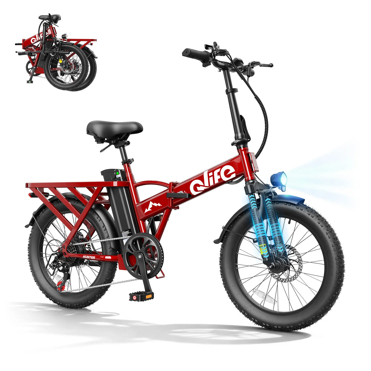 Qlife Hunter 1200W Fat Tire Foldable Electric Bike
