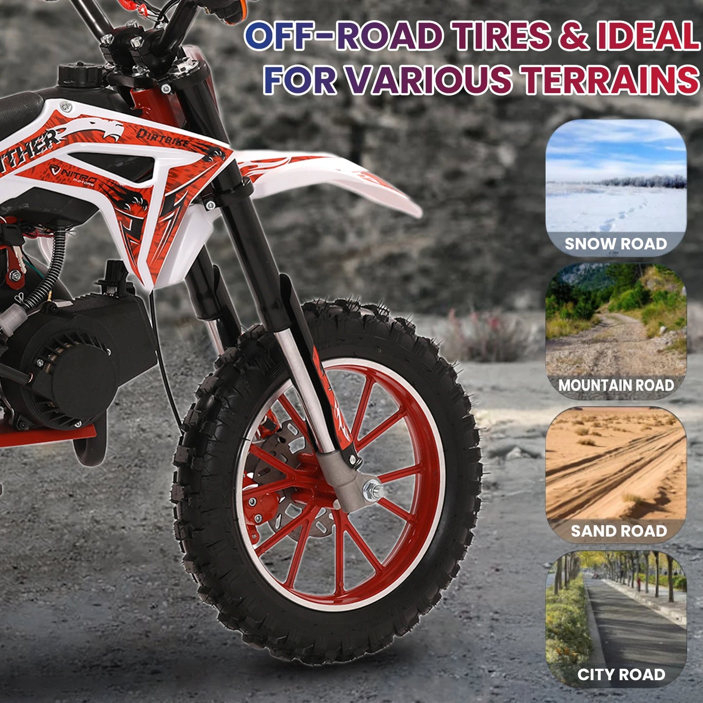 49cc 2 Stroke Kids Dirt Bike Powered Off Road Pocket