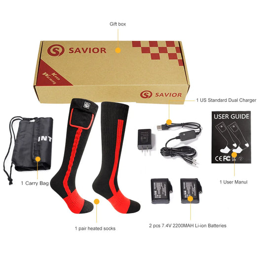 Snow Deer Rechargeable Heated Socks 2200mAh Outdoor Warmth