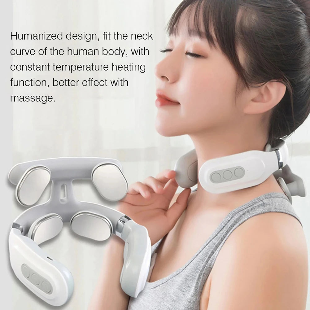 Portable 4 Head Back Massager USB Rechargeable Device