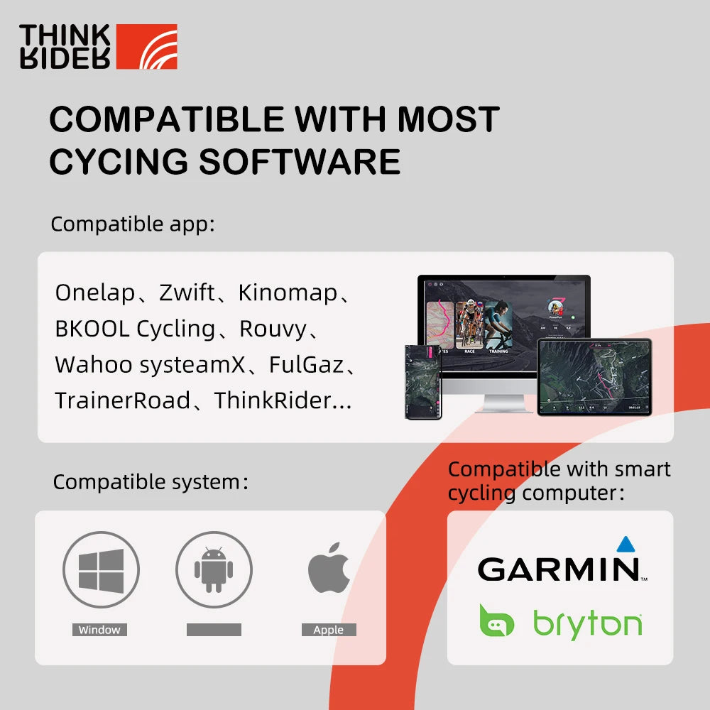 ThinkRider X2Max Smart Bike Trainer Builtin Power Meter