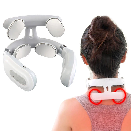 Portable 4 Head Back Massager USB Rechargeable Device