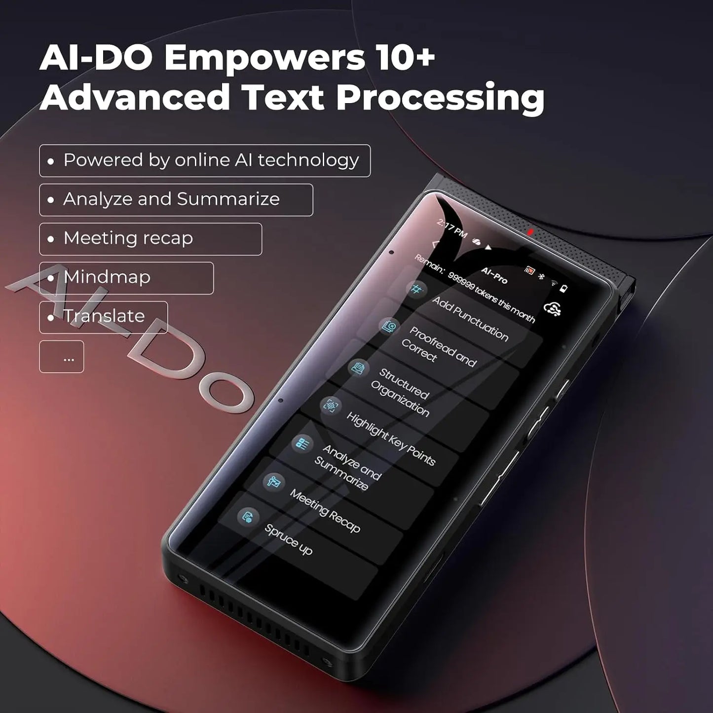 AI Voice Recorder With Offline Transcription Translation Summarize 64GB