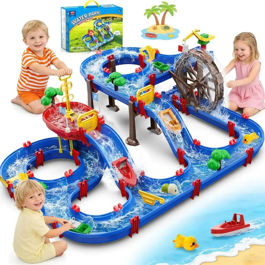 VATOS Outdoor Water Table With 2 Tier Water Wheel Playset