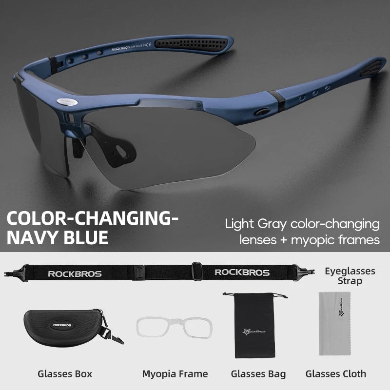 ROCKBROS Photochromic Cycling Glasses UV400 Sunglasses For Men Women