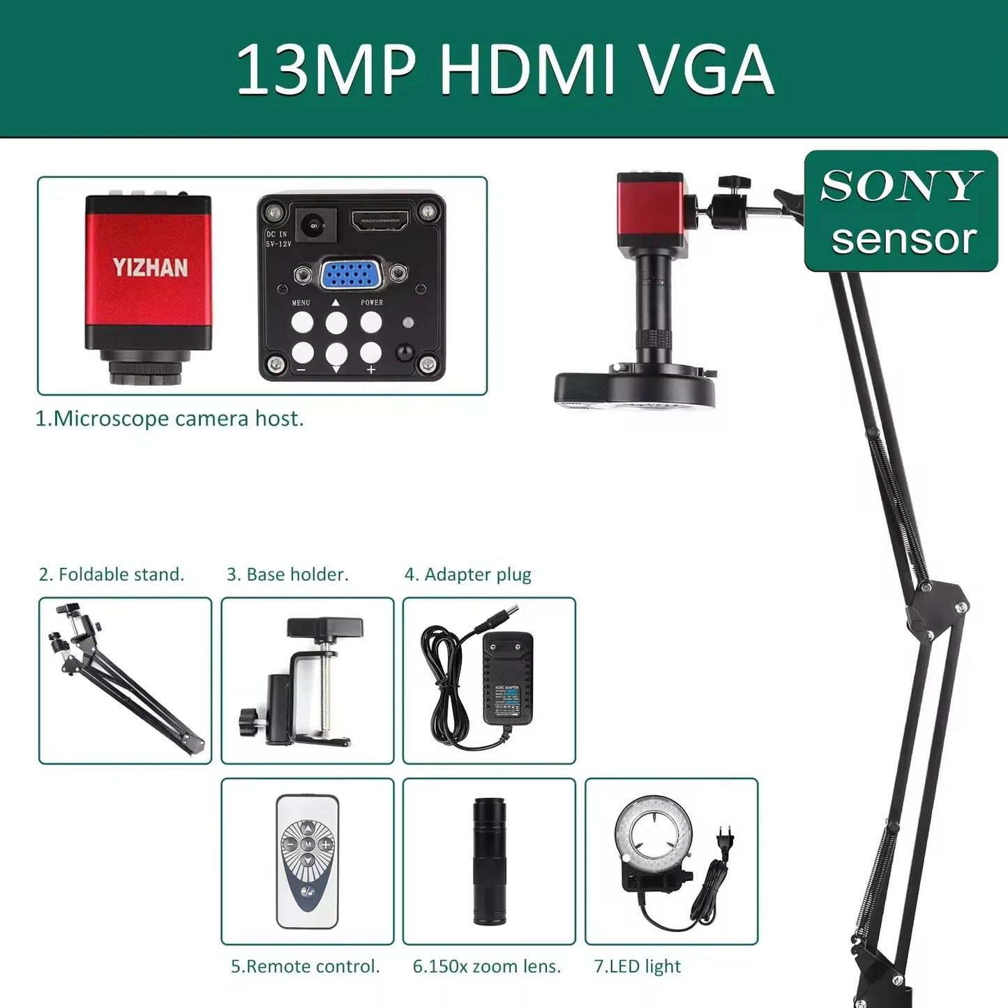 YIZHAN 48MP 4K Soldering Microscope With HDMI USB Camera