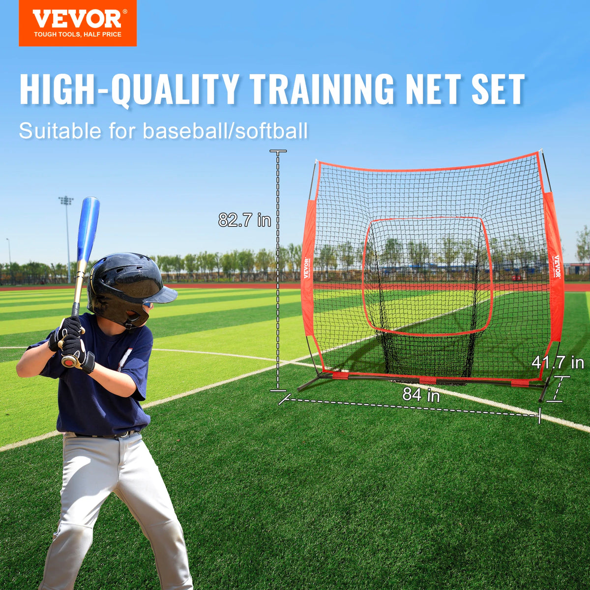 Baseball Softball Practice Net Portable Frame And Stakes